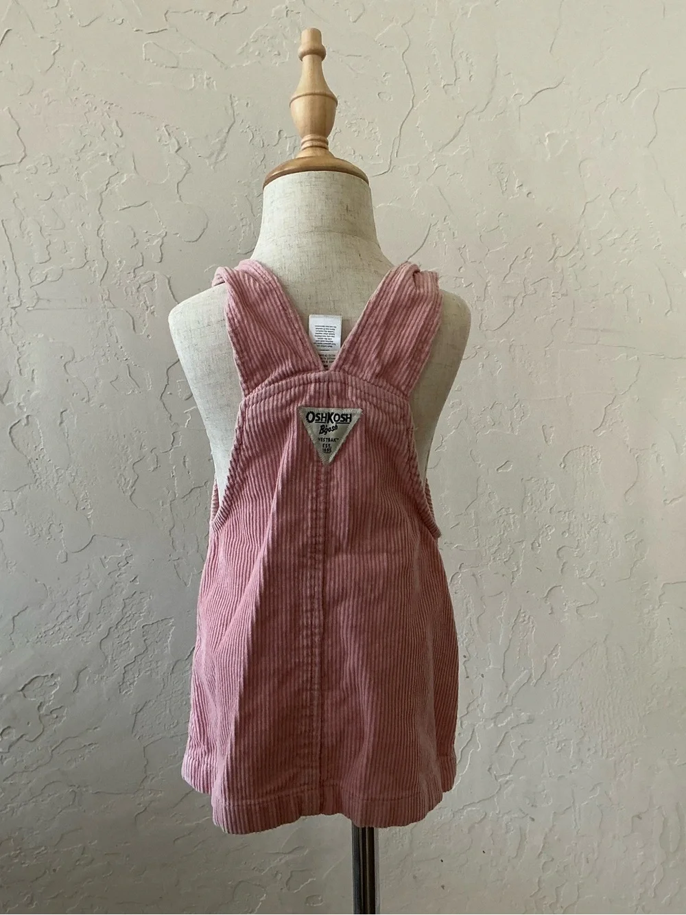 OshKosh B'gosh Dusty Pink Corduroy Button Pinafore Dress